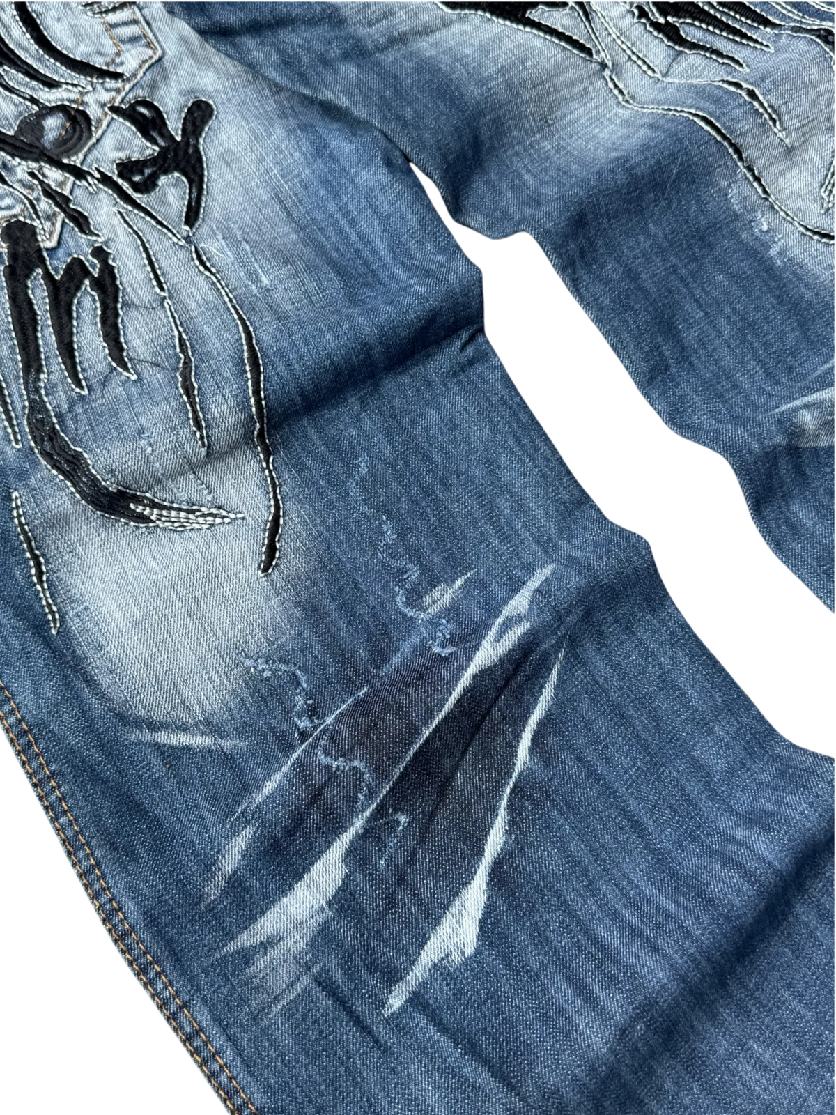 [V0960de] Vintage y2k Kosmo Lupo blaue straight jeans