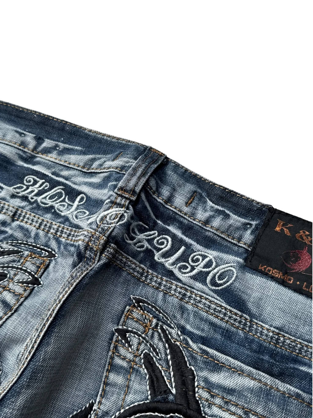 [V0960de] Vintage y2k Kosmo Lupo blaue straight jeans