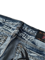 [V0960de] Vintage y2k Kosmo Lupo blaue straight jeans