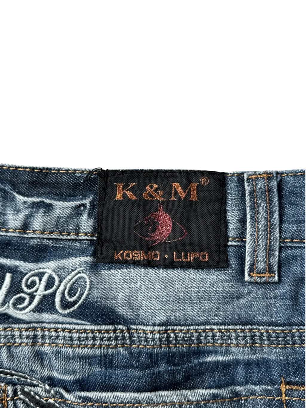 [V0960de] Vintage y2k Kosmo Lupo blaue straight jeans