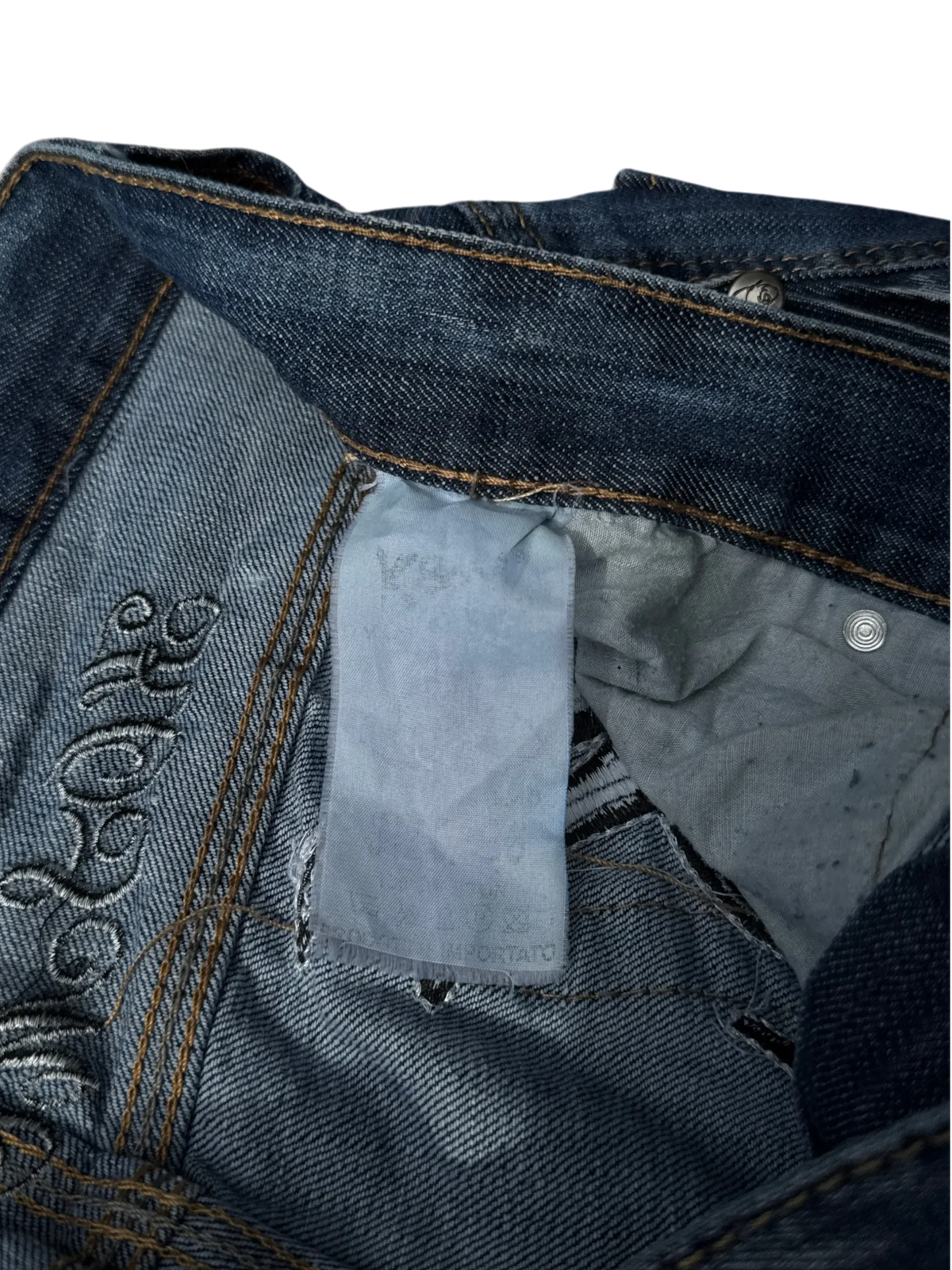 [V0960de] Vintage y2k Kosmo Lupo blaue straight jeans