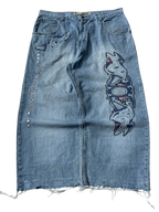 [V0796] Vintage y2k Mido Jeans blaue baggy jeans