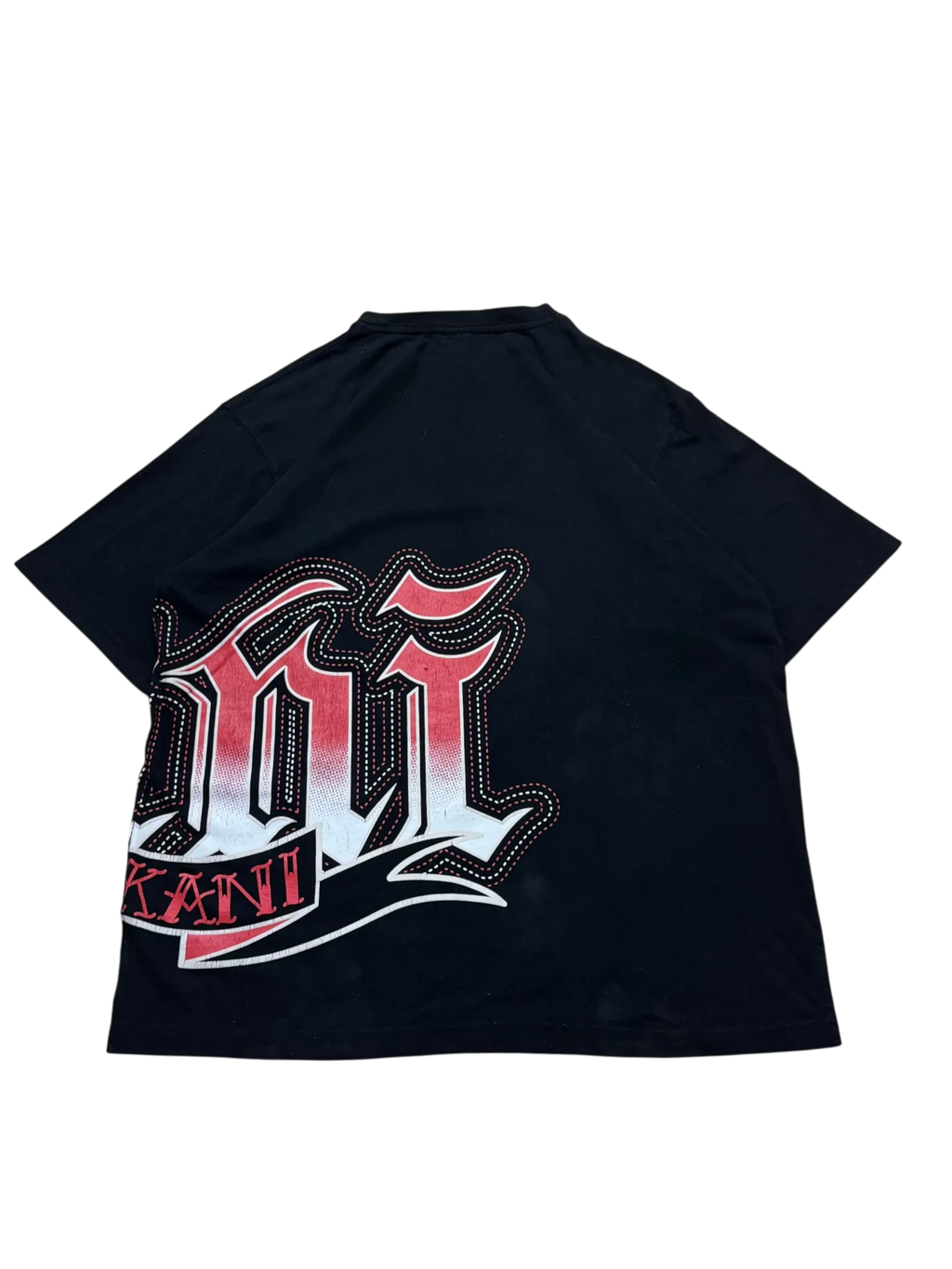 [V0885de] Vintage y2k Karl Kani nero rosso T-Shirt