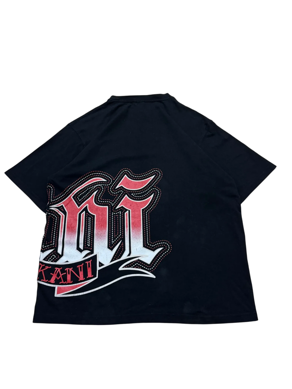 [V0885de] Vintage y2k Karl Kani nero rosso T-Shirt