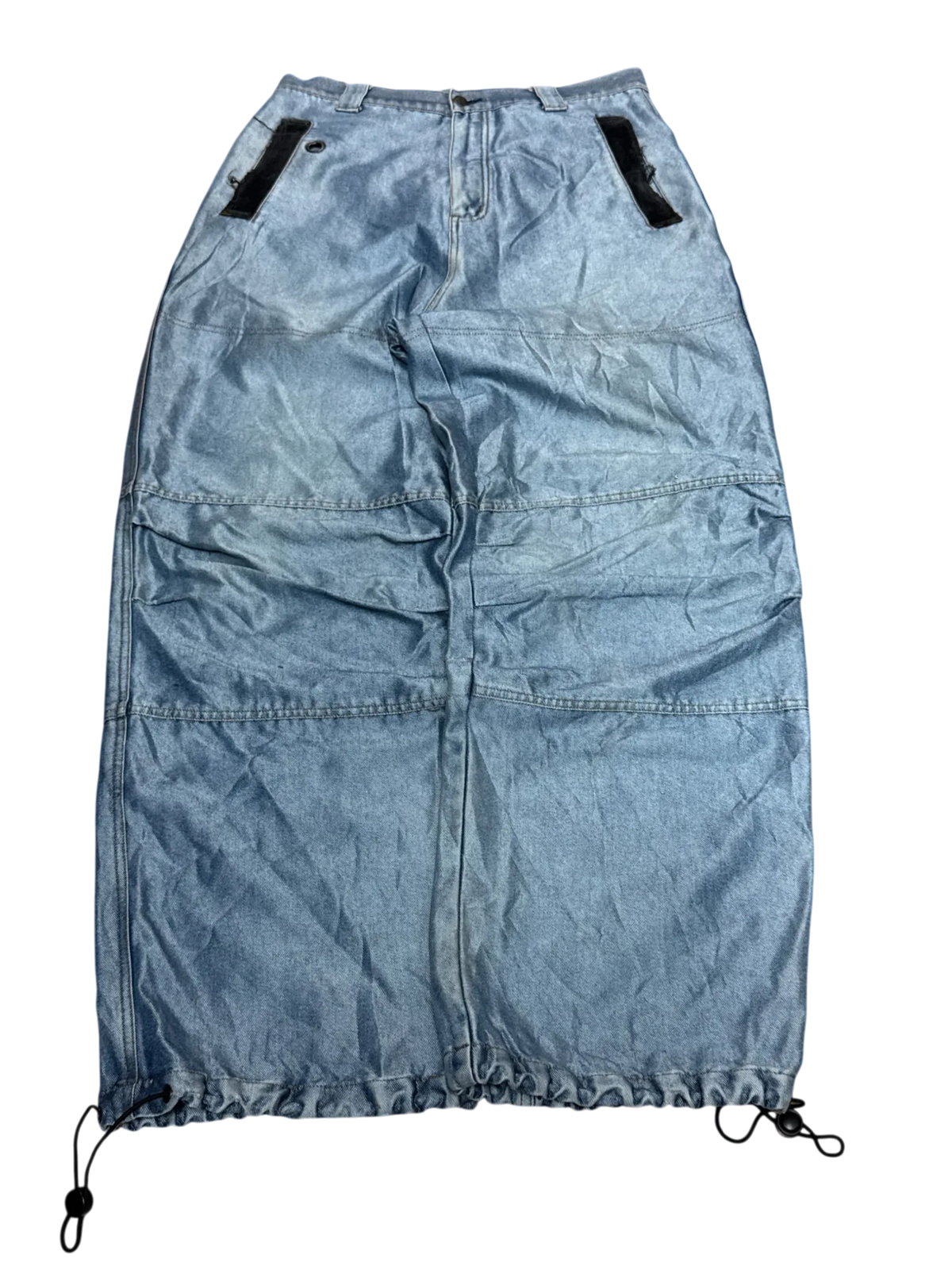 [V0986] Vintage y2k Fighter54 silberne shiny baggy jeans