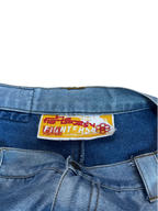 [V0986] Vintage y2k Fighter54 silberne shiny baggy jeans