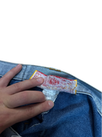 [V0986] Vintage y2k Fighter54 silberne shiny baggy jeans