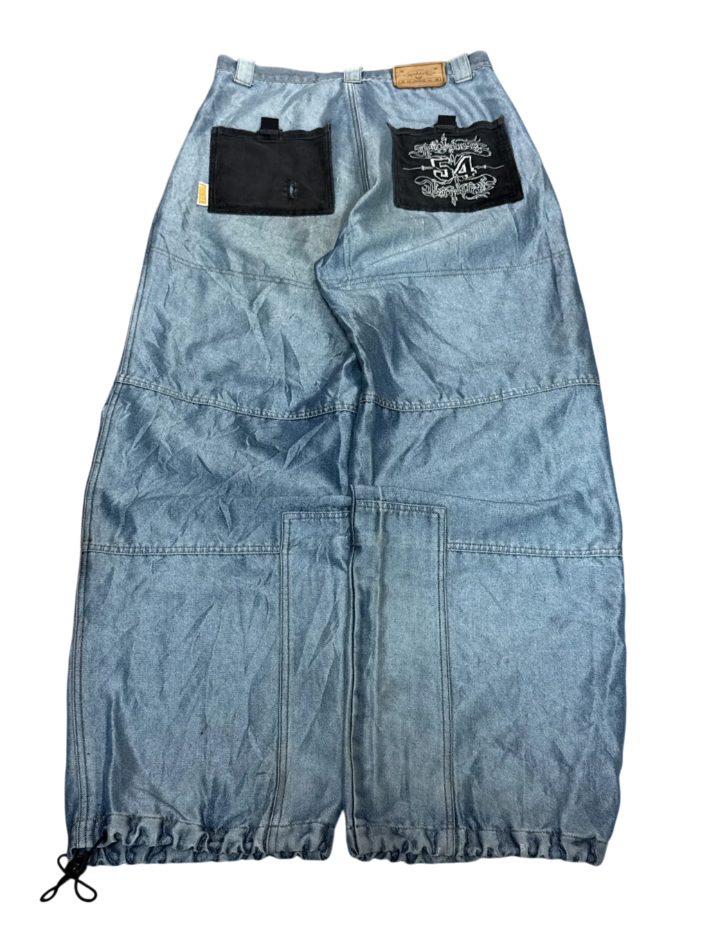 [V0986] Vintage y2k Fighter54 silberne shiny baggy jeans