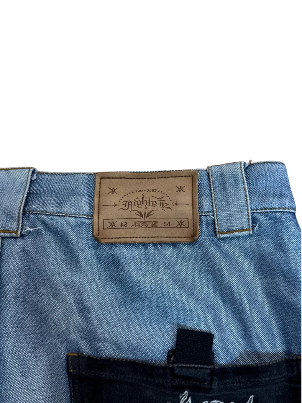 [V0986] Vintage y2k Fighter54 silberne shiny baggy jeans