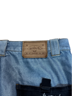 [V0986] Vintage y2k Fighter54 silberne shiny baggy jeans