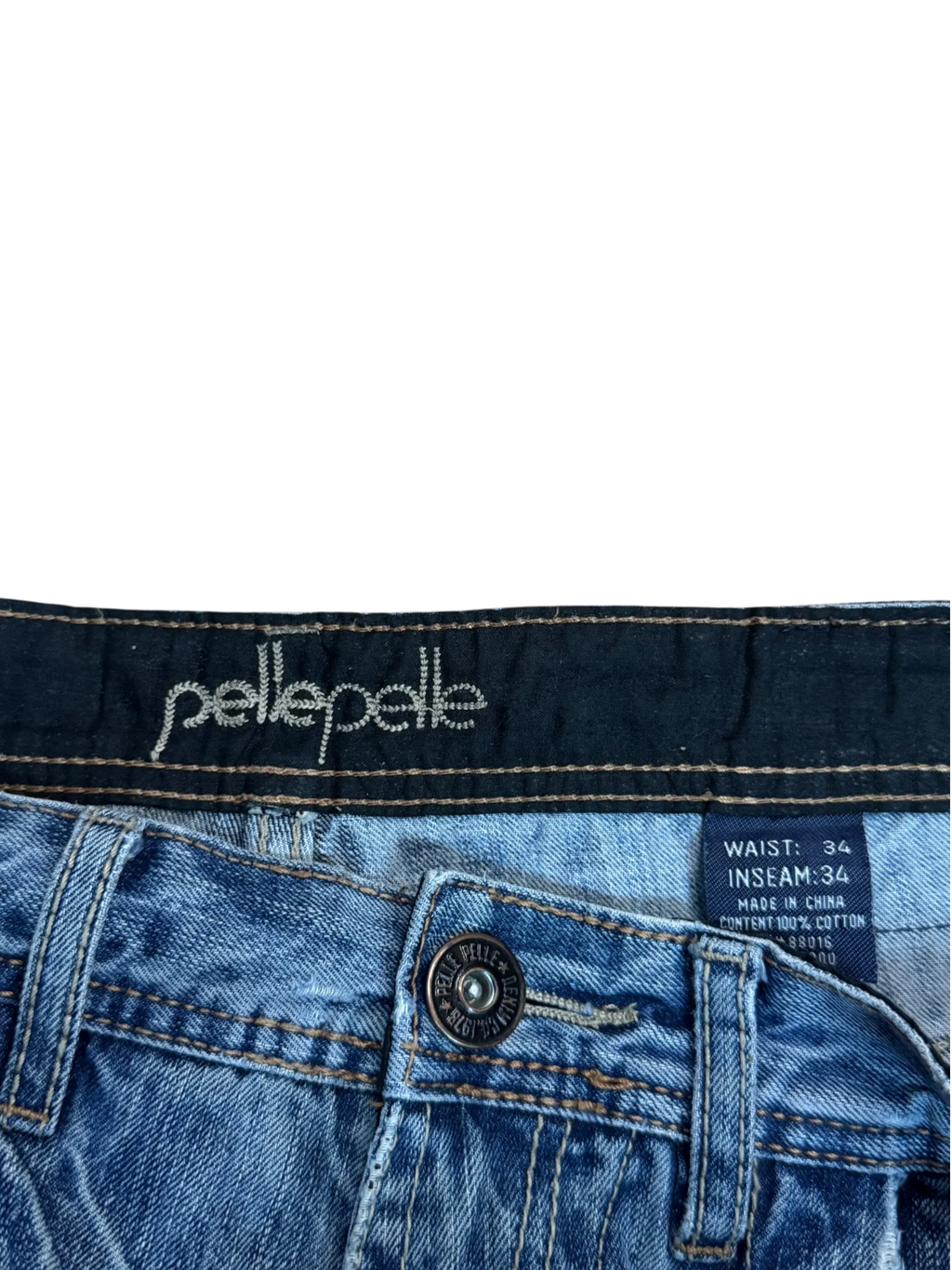 [V1011] Vintage y2k Pelle Pelle blaue baggy jeans