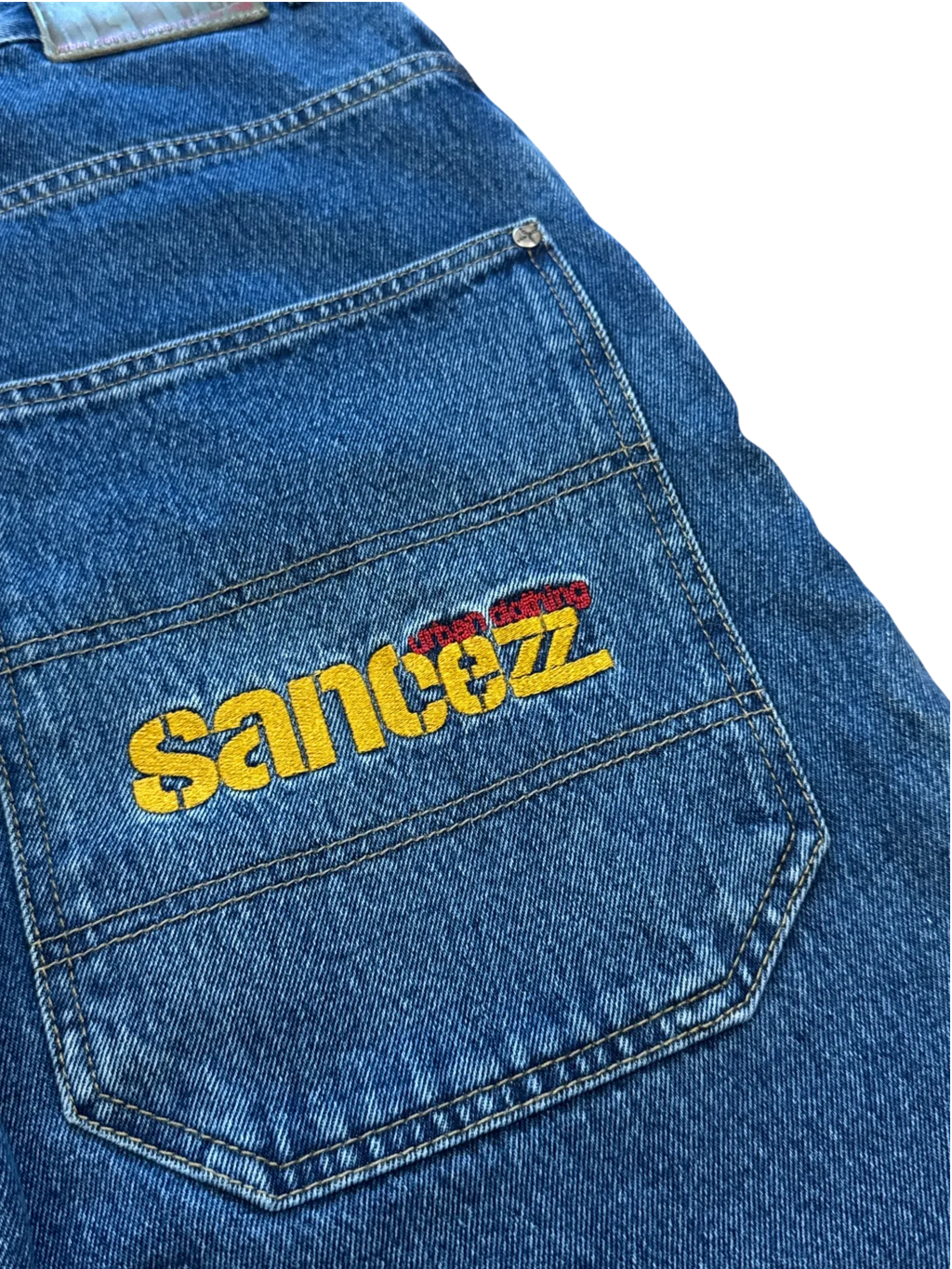 [V1043de] Vintage y2k Sancezz blaue baggy jeans