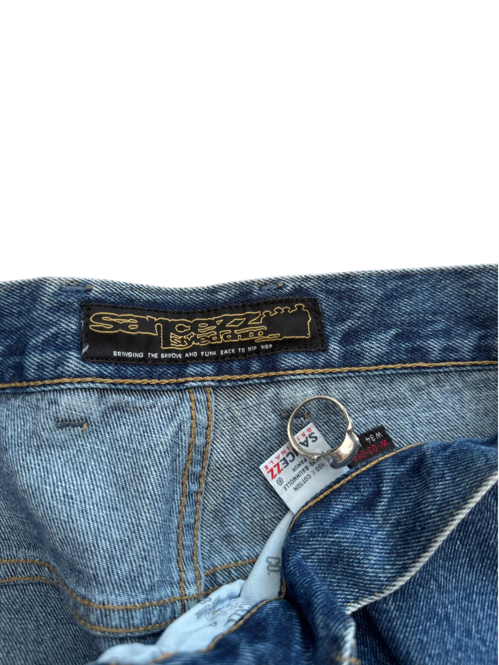 [V1043de] Vintage y2k Sancezz blaue baggy jeans