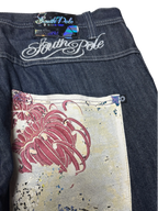 [V1049de] Vintage y2k Southpole marineblaue baggy jeans (Japanese Koi)