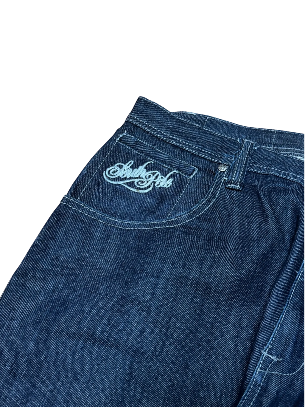 [V1049de] Vintage y2k Southpole marineblaue baggy jeans (Japanese Koi)