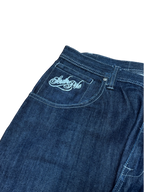 [V1049de] Vintage y2k Southpole marineblaue baggy jeans (Japanese Koi)