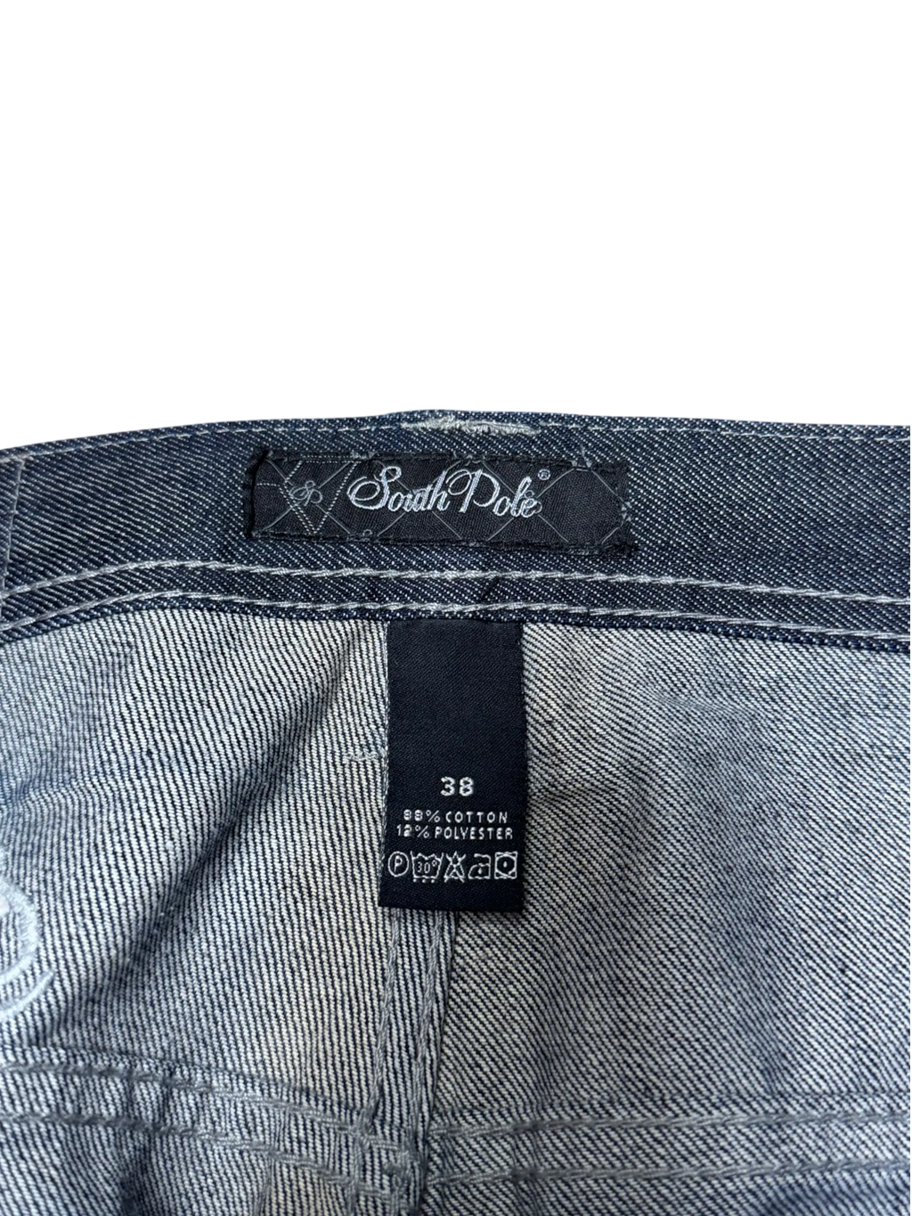 [V1049de] Vintage y2k Southpole marineblaue baggy jeans (Japanese Koi)