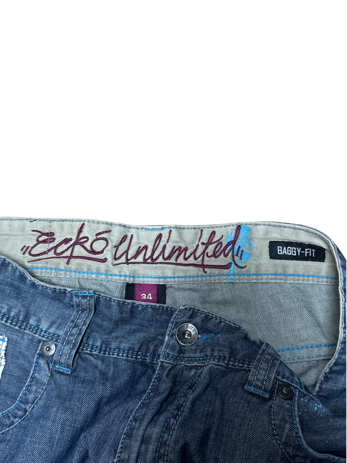 [V1050de] Vintage y2k Ecko graue baggy jeans