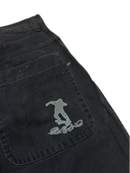 [V0988] Vintage y2k Fishbone schwarze baggy jeans