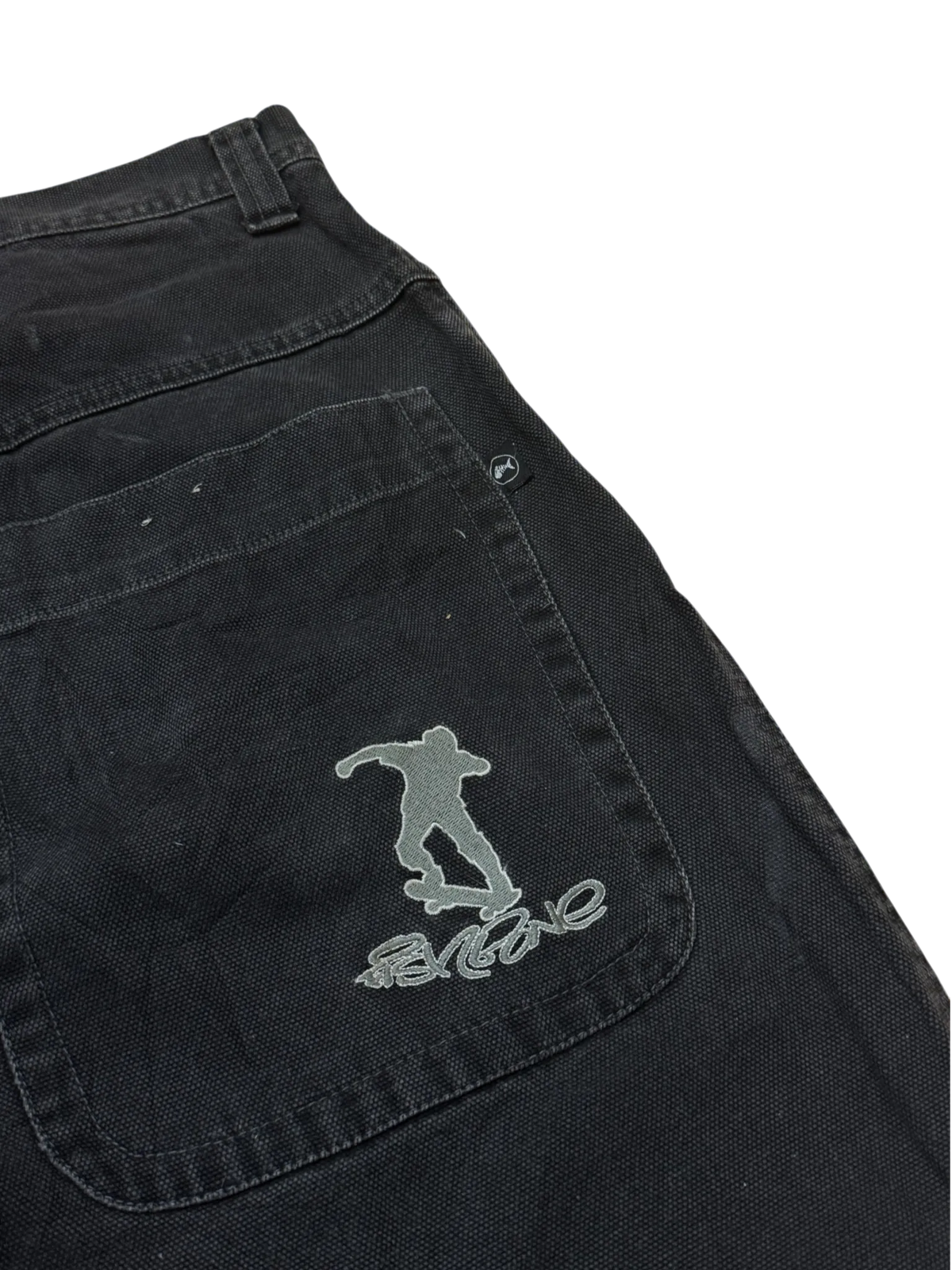 [V0988] Vintage y2k Fishbone schwarze baggy jeans