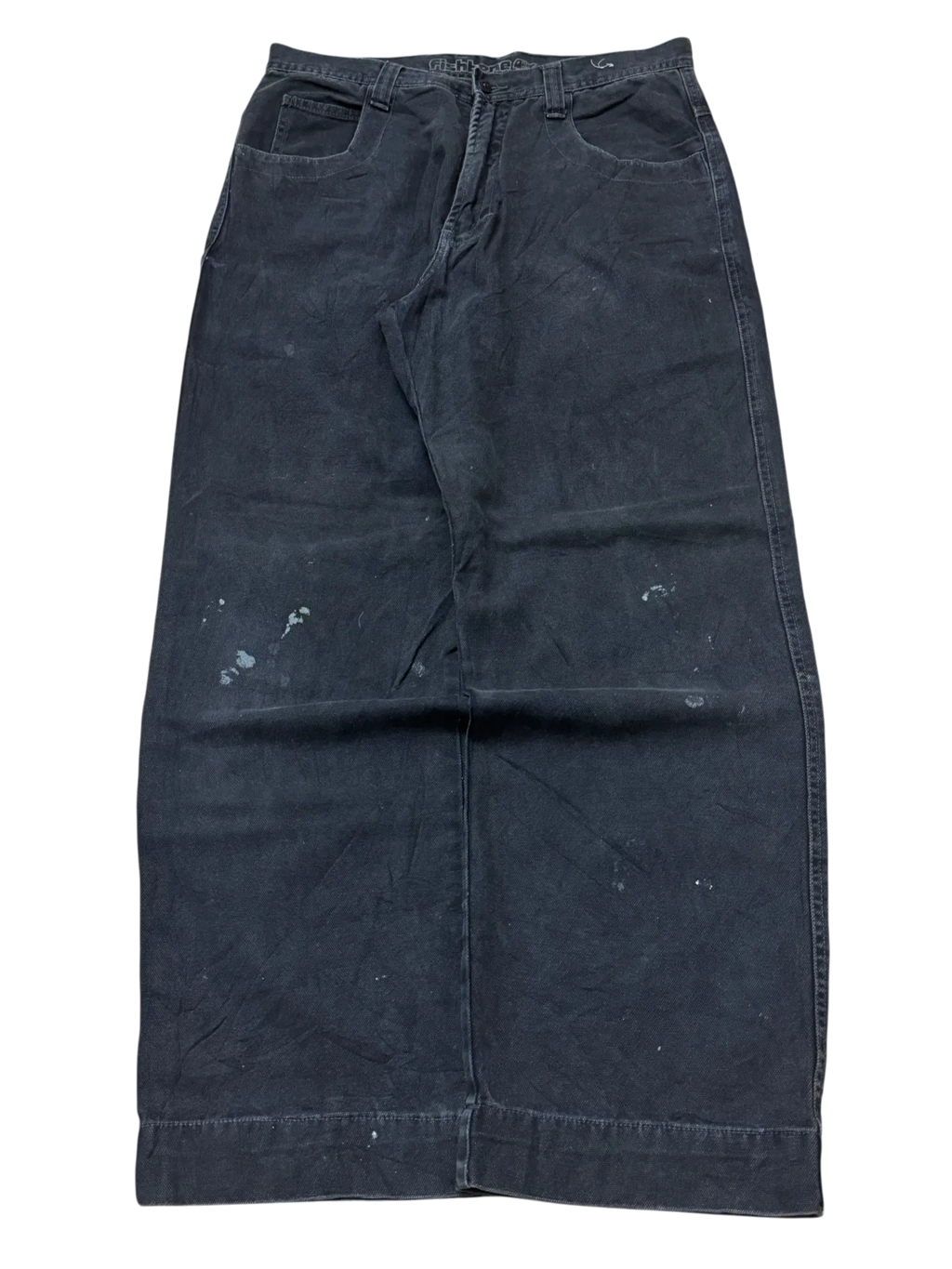 [V0988] Vintage y2k Fishbone schwarze baggy jeans